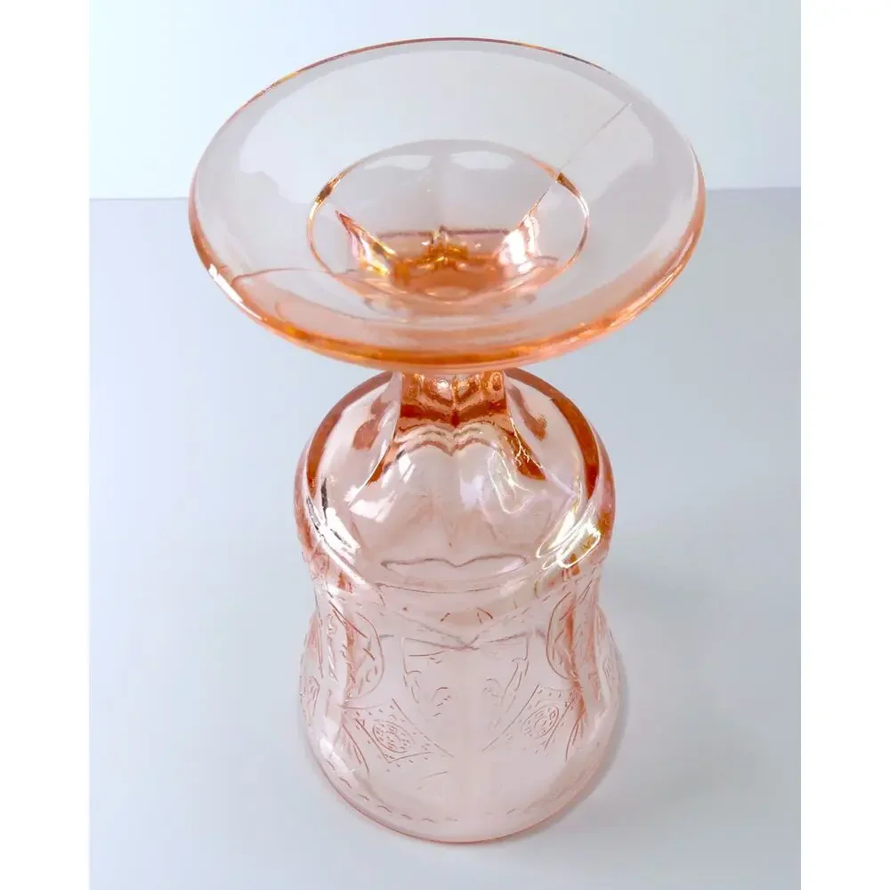 Vintage Indiana Glass Pink Recollection Madrid Goblets Set of 4 Water Glasses